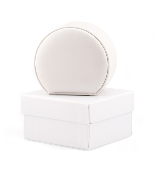 Astucci Per Gioielli Linea AMALFI 80x70x45mm Fedi 6 pezzi Similpelle Fibra Bianco