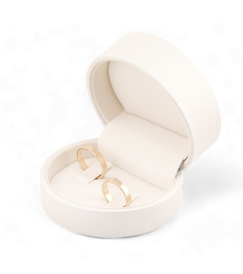 Astucci Per Gioielli Linea AMALFI 80x70x45mm Fedi 6 pezzi Similpelle Fibra Bianco