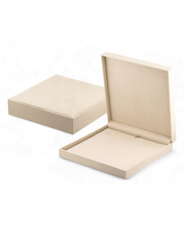 Astucci Per Gioielli Linea BASILEA 185x190x40mm Collana 2 pezzi Suede Beige