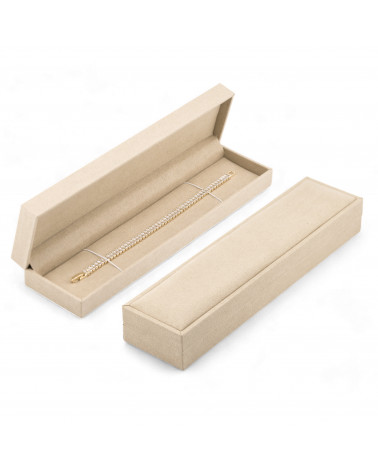 Astucci Per Gioielli Linea BASILEA 225x55x30mm Bracciale 6 pezzi Suede Beige