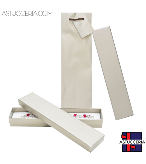 Astuccio In Cartoncino Linea VICENZA 222x45x30mm 12 pezzi Shopper Pirite