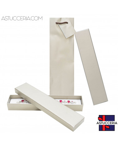 Astuccio In Cartoncino Linea VICENZA 222x45x30mm 12 pezzi + Shopper Pirite