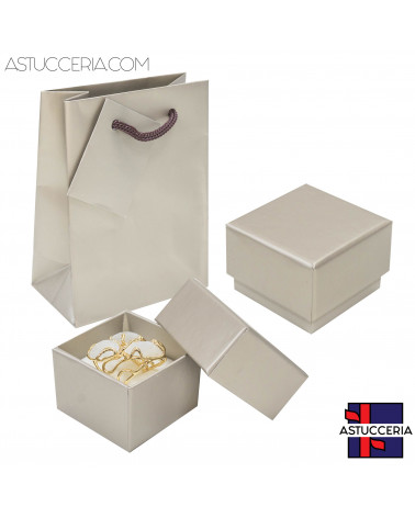 Astuccio In Cartoncino Linea VICENZA 55x55x40mm 24 pezzi + Shopper Pirite