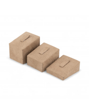 Espositore Per Anelli Linea SIENA 35x40mm 3 pezzi Suede Tortora