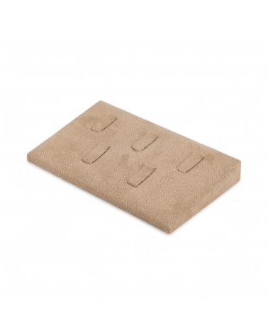 Espositore Per Anelli Linea SIENA 5 Scomparti 120x70x15mm 1 pezzo Suede Tortora