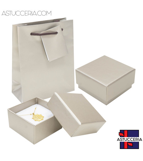 Astuccio In Cartoncino Linea VICENZA 70x70x40mm 24 pezzi Shopper Pirite