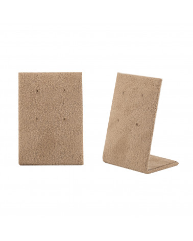 Espositore Per Orecchini Linea SIENA Pannello 4 Fori 35x50x25mm 2 pezzi Suede Tortora