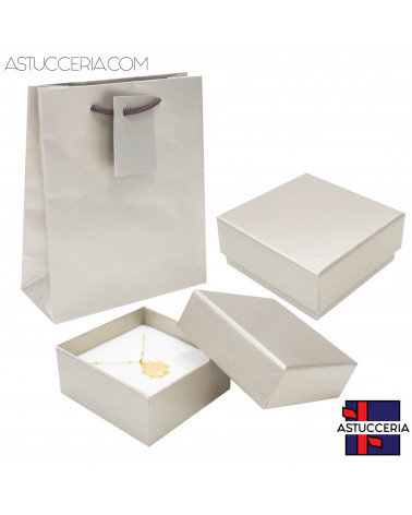 Astuccio In Cartoncino Linea VICENZA 90x90x40mm 24 pezzi + Shopper Pirite