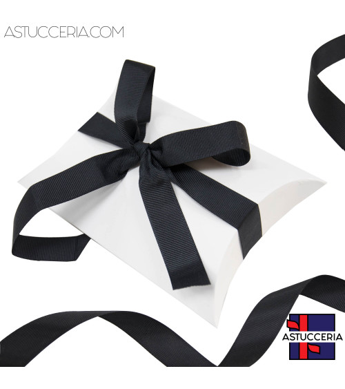 Astuccio In Cartoncino Pieghevole Con Nastro Gros Grain 160x110x45mm 12 pezzi Bianco Nero