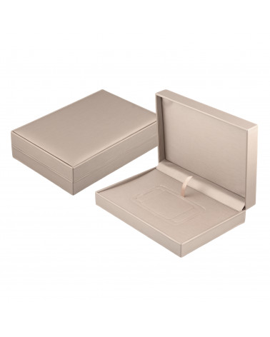 Astucci Per Gioielli Linea ANVERSA 110x160x40mm 3 pezzi Porta Blister Similpelle Fibra Beige Oro