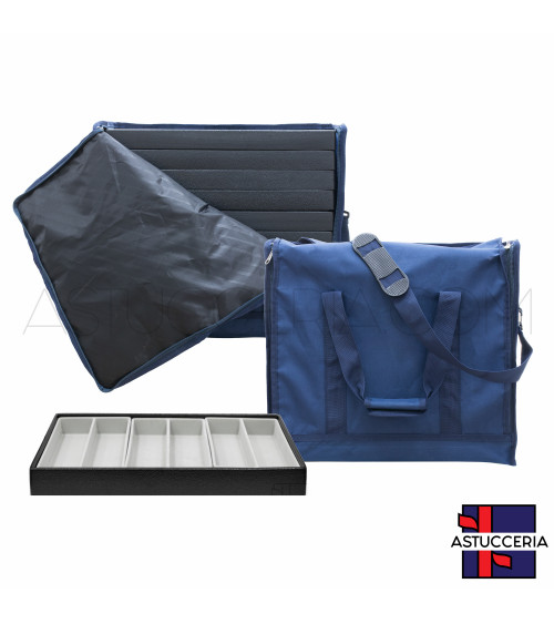 Borsa Da Viaggio Compreso 10 Vassoi Policarbonato Blu