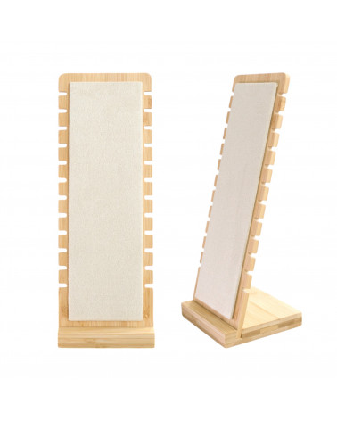 Espositore Pannello Per Collane E Bracciali Bambu e Microfibra 10x27cm 1 pezzo