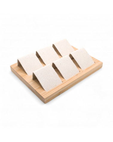 Espositore Per Orecchini Bambu e Microfibra 15x12cm 1 pezzo