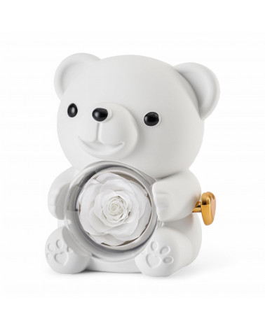 Astuccio Per Gioielli Linea TEDDY Girevole 13x11x10cm Multiuso Anello/Collana Bianco