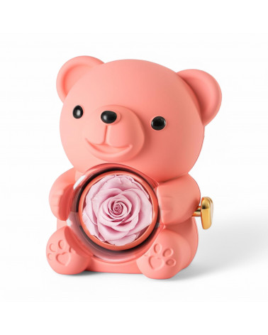 Astuccio Per Gioielli Linea TEDDY Girevole 13x11x10cm Multiuso Anello/Collana Rosa