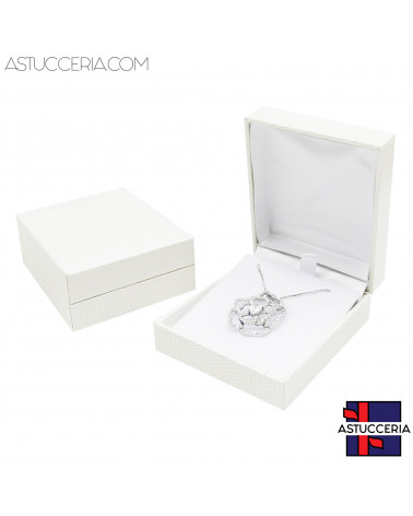Astucci Per Gioielli Linea ROMA 70x100x32mm 12 pezzi Collana Bianco