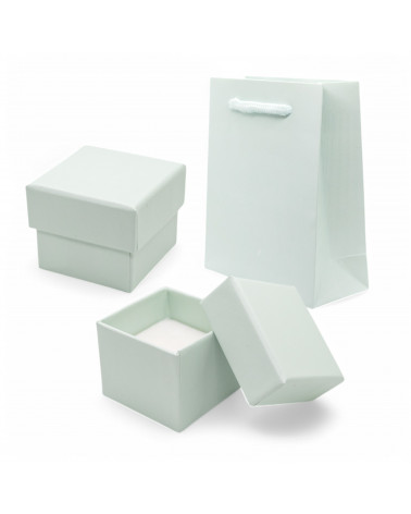 Astuccio In Cartoncino Linea MESSINA  55x55x40mm 24 pezzi + Shopper Verde Menta