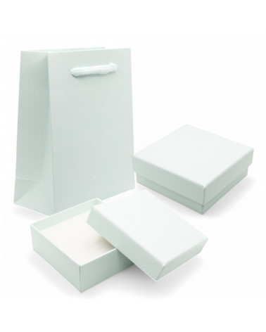 Astuccio In Cartoncino Linea MESSINA  90x90x40mm 24 pezzi + Shopper Verde Menta