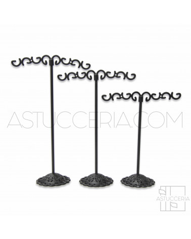 Espositori Per Orecchini Di Metallo Barocco H 9cm 11cm 13cm 12pz Nero