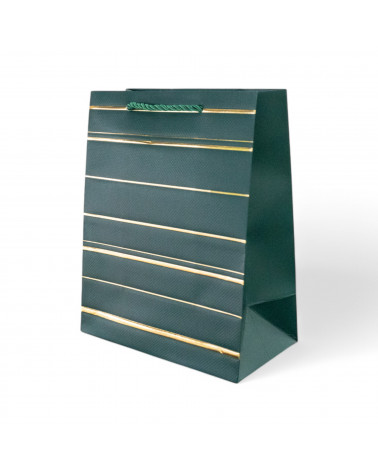 Busta Shopper Di Carta Linea NEWPORT 18x23x10cm 12 pezzi M1 Verde