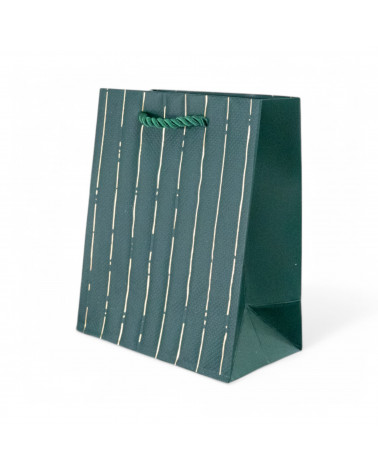 Busta Shopper Di Carta Linea NEWPORT 18x23x10cm 12 pezzi M2 Verde