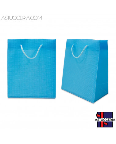 Busta Shopper In Plastica Pvc 11x14x6cm 12pz Celeste