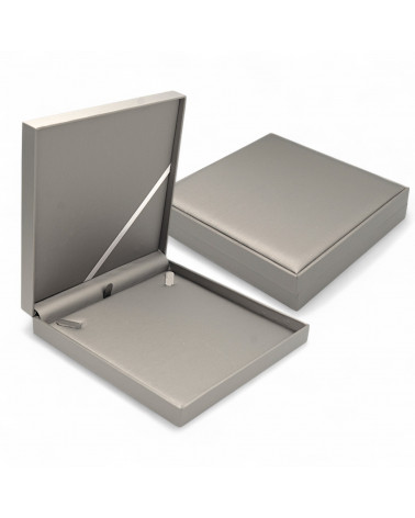 Astucci Per Gioielli Linea ATENE 190x190x40mm Collana 2 pezzi Grigio Argento