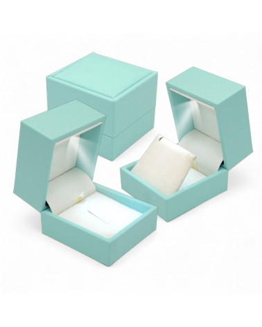 Astucci Per Gioielli Con Luce Linea GENOVA  60x65x50mm Multiuso 6 pezzi Turchese