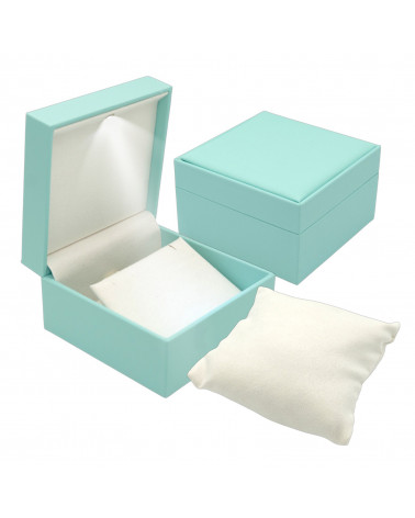 Astucci Per Gioielli Con Luce Linea GENOVA 100x100x60mm Multiuso Cuscino Collana 4 pezzi Turchese