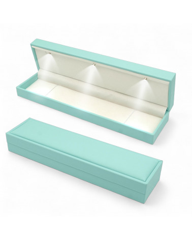 Astucci Per Gioielli Con Luce Linea GENOVA 220x55x35mm Bracciale 6 pezzi Turchese