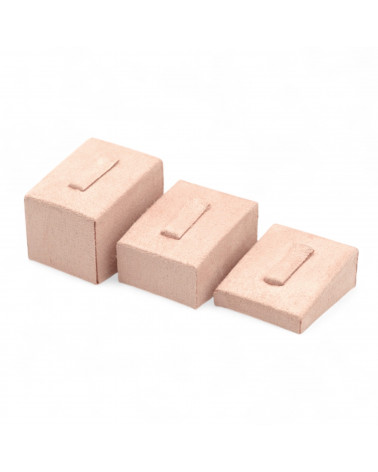 Espositore Per Anelli Linea SIENA 35x40mm 3 pezzi Suede Rosa Cipria