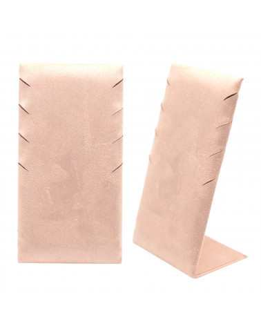 Espositore Per Collana Linea SIENA Pannello 8 Tagli 70x135x50mm 2 pezzi Suede Rosa Cipria