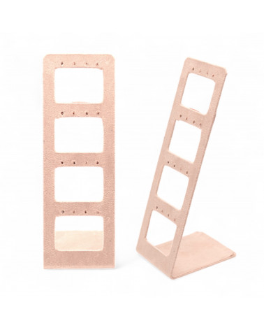 Espositore Per Orecchini Linea SIENA Pannello 4 File 50x150x60mm 1 pezzo Suede Rosa Cipria