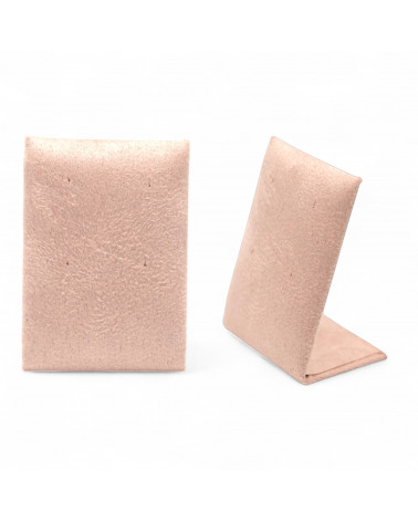Espositore Per Orecchini Linea SIENA Pannello 4 Fori 35x50x25mm 2 pezzi Suede Rosa Cipria