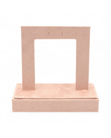 Espositore Per Orecchini Linea SIENA Stand 100x50x100mm 1 pezzo Suede Rosa Cipria