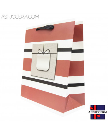 Busta Shopper Di Carta Linea BOSTON 26x32x12cm 12 pezzi Modello D