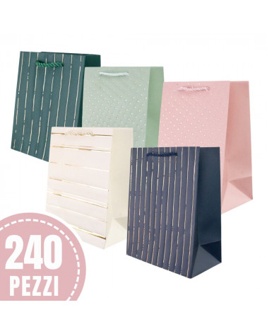 Busta Shopper Di Carta Linea NEWPORT 12x15x7cm 240 pezzi LOTTO STOCK