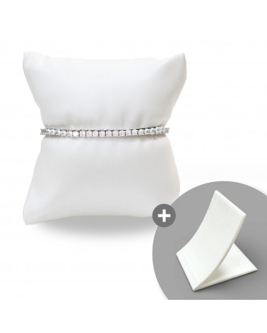 Espositore Per Bracciali Cuscinetti Con Stand LUXURY 9x10cm 2pz Bianco Perla