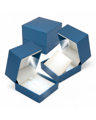 Astucci Per Gioielli Con Luce Linea IMPERIA  58x58x48mm Multiuso 6 pezzi Blu