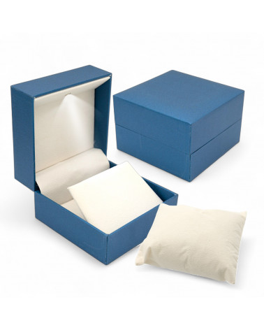 Astucci Per Gioielli Con Luce Linea IMPERIA 100x100x68mm Multiuso Cuscino Collana 6 pezzi Blu