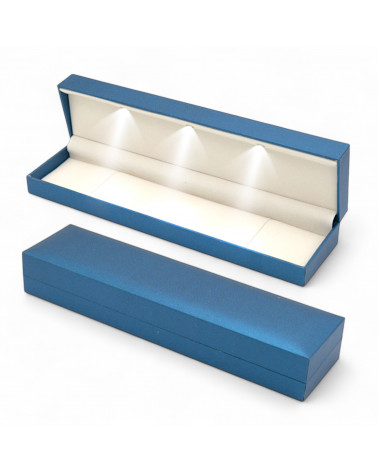 Astucci Per Gioielli Con Luce Linea IMPERIA 238x60x38mm Bracciale 6 pezzi Blu
