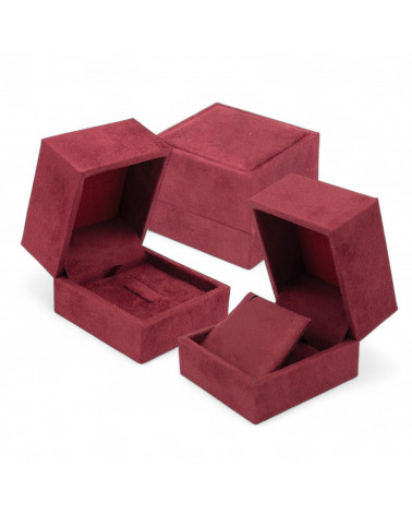 Astucci Per Gioielli Linea MARSIGLIA  60x65x50mm Multiuso Anello Collana 6 pezzi Rosso Bordeaux