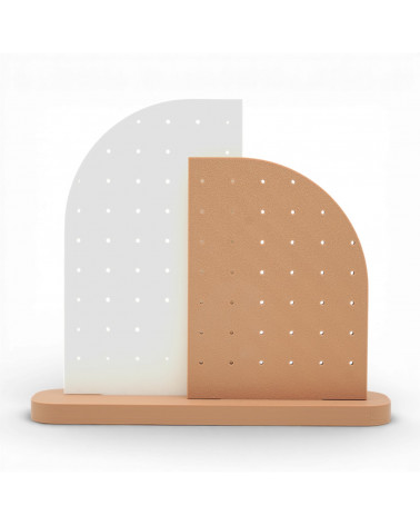 Espositore Per Orecchini Linea DAISY 180x160x40mm Bianco + Beige