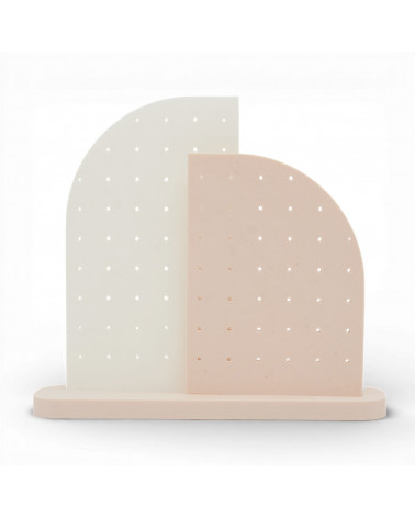 Espositore Per Orecchini Linea DAISY 180x160x40mm Bianco + Rosa Pastello