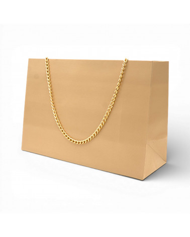 Busta Shopper Di Carta Con Catena Linea GINEVRA 22x15x8cm 12 pezzi Oro + Oro