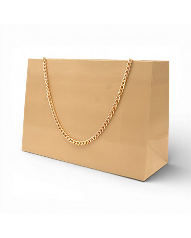 Busta Shopper Di Carta Con Catena Linea GINEVRA 22x15x8cm 12 pezzi Oro + Rosè