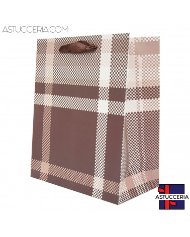 Busta Shopper Di Carta Linea DUBLINO 26x32x12cm 12 pezzi Marrone