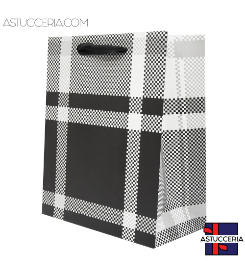 Busta Shopper Di Carta Linea DUBLINO 26x32x12cm 12 pezzi Nero