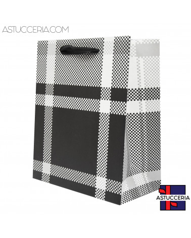 Busta Shopper Di Carta Linea DUBLINO 26x32x12cm 12 pezzi Nero