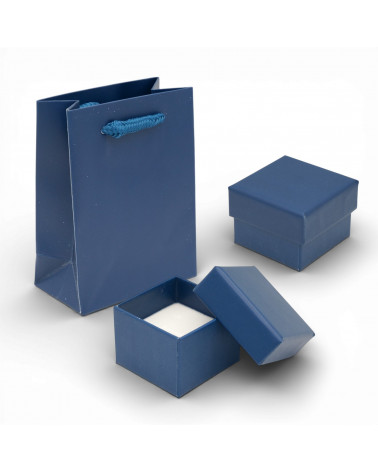 Astuccio In Cartoncino Linea MESSINA  55x55x40mm 24 pezzi + Shopper Blu Navy